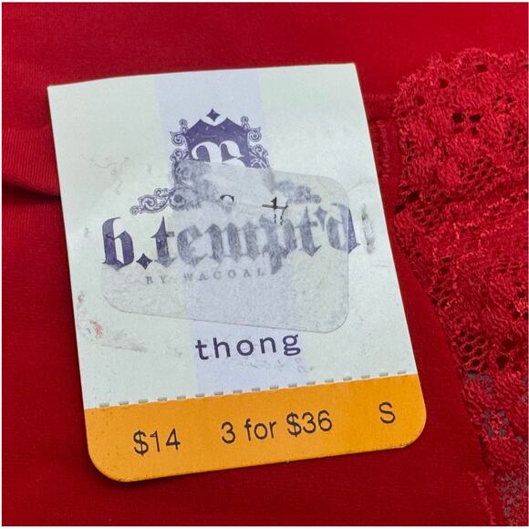 B.Tempt'd by Wacoal Panties Small Red Cheeky High Waist Thong Lace Lot of 5 - Picture 5 of 6